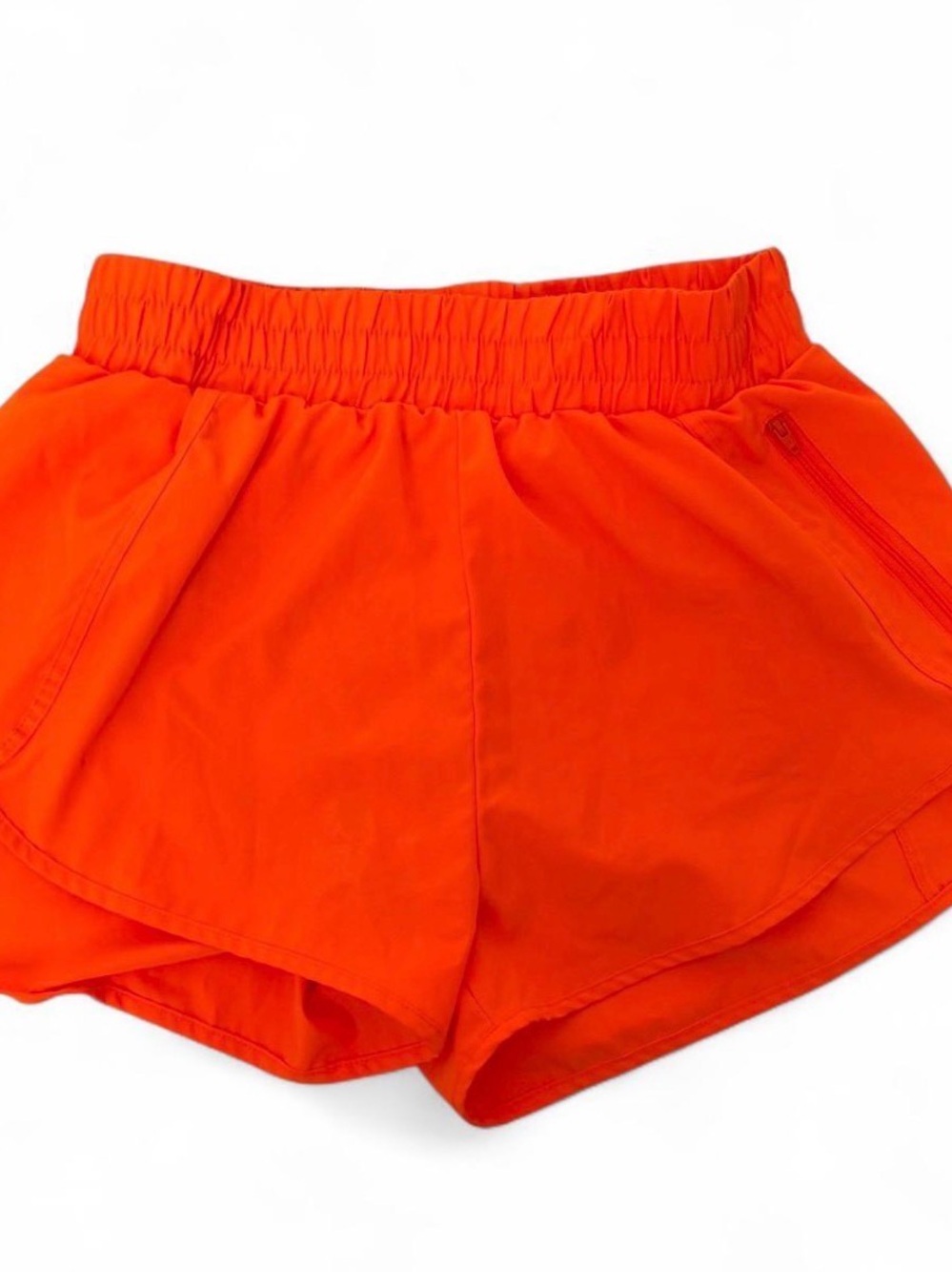 Women's Neon Orange Active Shorts - Lightweight Run/Workout Shorts